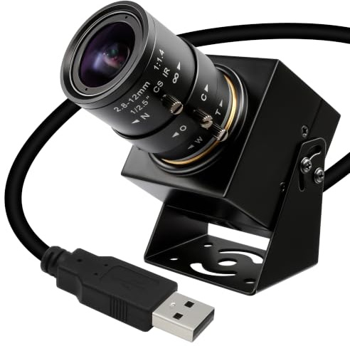 IFWATER 90fps Global Shutter High Speed USB Camera, 2.8-12mm 4X Manual Zoom Varifocal Lens, 1200P Golf Swing Camera Plug & Play for Laptop, Raspberry Pi, Mac OS & Jetson Nano