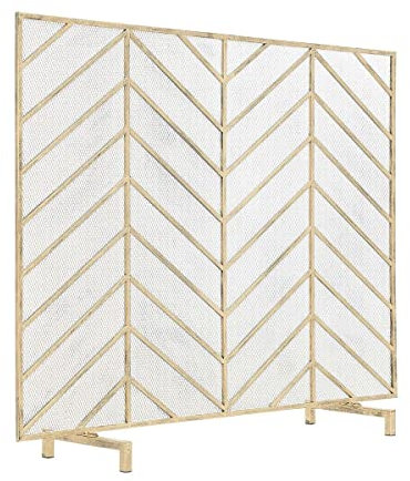 LMAYYLD Kamingitter, Kamingitter, Schmiedegitter, Funkenschutz, Schutzgitter, 1-teiliges Gold, Kamingitter, Flache Kamingitter, dekorativ It's so Kind of You