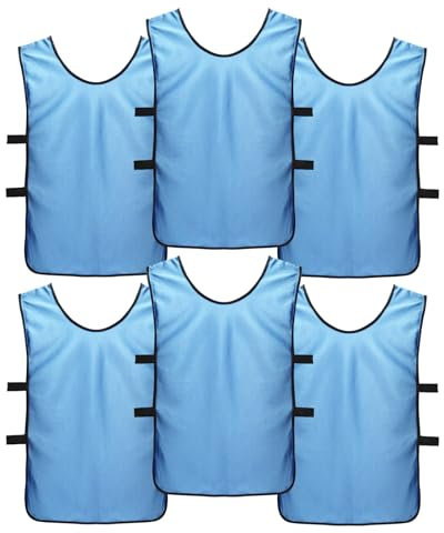 6 Stück Fußball Trainingsweste Sports Mesh Bibs fürs Teamtraining Multifarbige Trainingswesten für Herren Damen Fußball Trainingsleibchen ohne Logo für Fußball,Basketball Training
