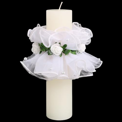 BOFUNX Decorazione Candela Battesimo Comunione Candela Protezione Antigoccia Gonne di Candele per Comunione Battesimo Cresima Matrimonio Compleanno DIY