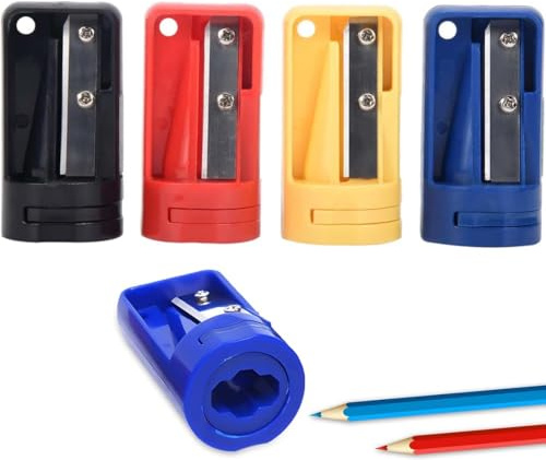 XUZOPIM 4 Stück Bleistiftspitzer Carpenters Pencil Sharpener Colour Pencil Sharpener Carpenter'S Pencil Sharpener Carpenter'S Pencil Pencil Cutter For Woodworking Mixed Colours