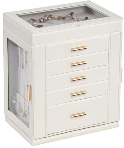 ZXDRYBHD Schmuckschrank, Schmuckschränke, Schmuck-Organizer aus Leder, 360° Drehbar, für Verschiedene Größen und Arten von Schmuck