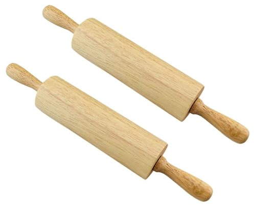 Pack De 2 Rodillos Para Niños, Mini Rodillo De Madera, Rodillo Con Ruedas, Rodillo Para Hornear, Utensilios De Cocina, Apto Para Cocinar Y Hornear
