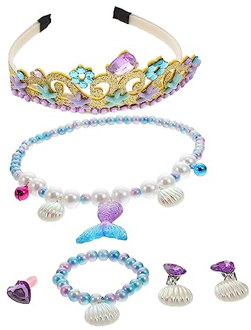 VALICLUD 1satz Meerjungfrau Kostüm Schmuckset Für Halskette Armband Und Ohrringe Für Rollenspiele Geburtstagsgeschenke Meerjungfrau-themenpartys Details Und Kreative Designs