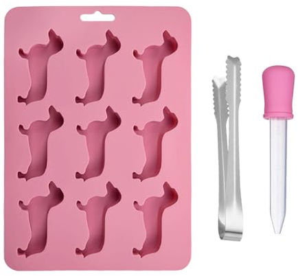COACOM 1 -Stück -Dackel -Hundeform, 1 -Teiliges Eisclip Und 1 -Stück -Tropfen, Süße Silikonform, Küchenwerkzeuge, Süßigkeiten, Eiswürfel.