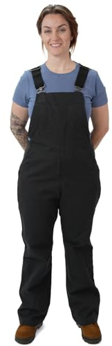 WUSTENKATZE Salopette de travail légère et confortable pour femme, noir, Medium