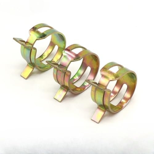 10 Stück Federklemmen aus Manganstahl, druckverzinkt, elastische Klemmschellen, Schlauchklemmen, Wasserrohrklemmen, 10 Stück, Innendurchmesser 22 mm
