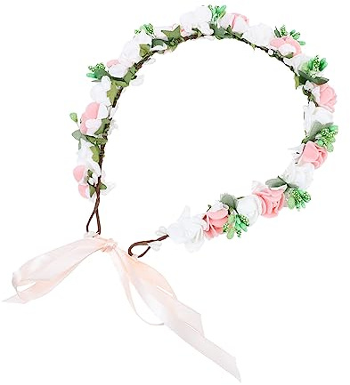 DECORNIJIA Blumenkranz Haarschmuck Für Hochzeiten Elegante Pe-schaum Wreath Headdress Mit Bunten Perlen Für Braut Brautjungfer Fotografie Und Partys