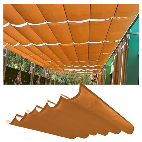 Tenda parasole retrattile per esterni, a forma di U, con corda, perfetta per giardini, terrazze, ponti e padiglioni (1,1 m x 4 m), protezione UV e facile installazione
