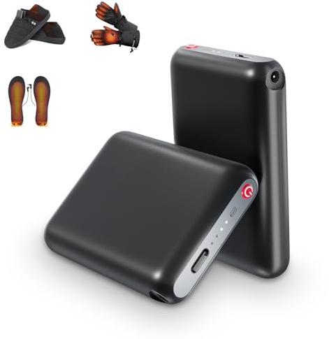 Glifetoy 5V 5000mAh Li-Polymer Batterien, Externe Batterie für Beheizte Pantoffeln mit Zwei Unabhängigen USB-Anschlüssen, Powerbank für Beheizte Handschuhe, Beheizte Pantoffeln und Beheizte Socken