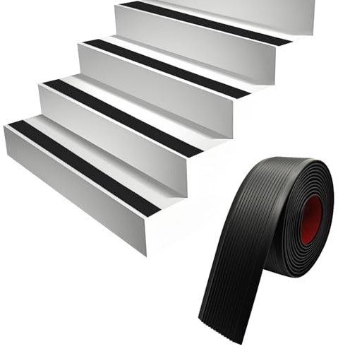 3M Treppenkantenprofil Selbstklebend, Treppenkantenleiste, Vinyl-Treppenkanten, flexible Streifen-Stufenkante für den Außen- und Innenbereich