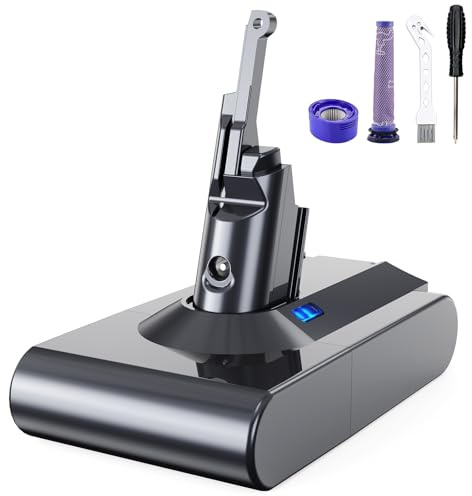8000mAh Batería para Dyson V8, Batería de Repuesto para Dyson V8 Compatible con Dyson Absolute Animal Series Motorhead Absolute Pro SV10 Aspirador de Mano con 2 Filtros
