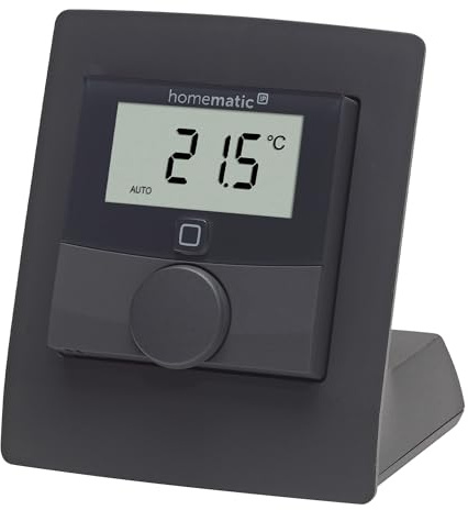 Homematic IP Smart Home Wandthermostat mit Luftfeuchtigkeitssensor, anthrazit, digitales Thermostat + Homematic IP Tischaufsteller - anthrazit, für batterieversorgte Gertäte im 55er-Format