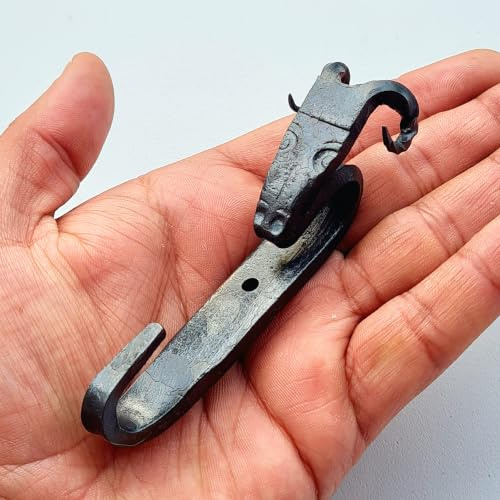 CRAFTOMATIK Wandhaken Widderkopf | Mittelalterlicher Handgeschmiedete Wandhänger | Aufhängehaken im Nostalgisch-Antik Stil | HFWH01 (1)
