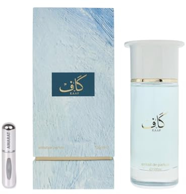 Kaaf Extrait de Parfum, 100 ml, arabisches Parfüm, Unisex, langanhaltend, inklusive nachfüllbarem Zerstäuber, frischer und aquatischer Duft mit Noten von Lavendel, Wassermelone, roten Früchten, Lotus