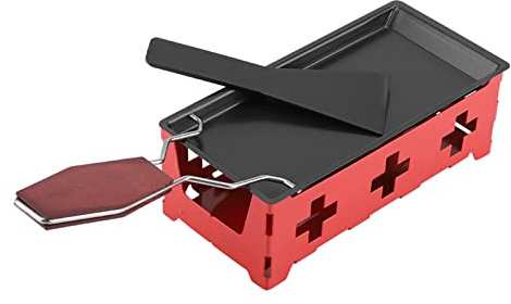 Funien Set di Teglie da Forno per Raclette per Formaggio Antiaderenti Portatili, Riscaldate con Candele, Fonditore per Formaggio Compatto per Uso Domestico Ed Esterno