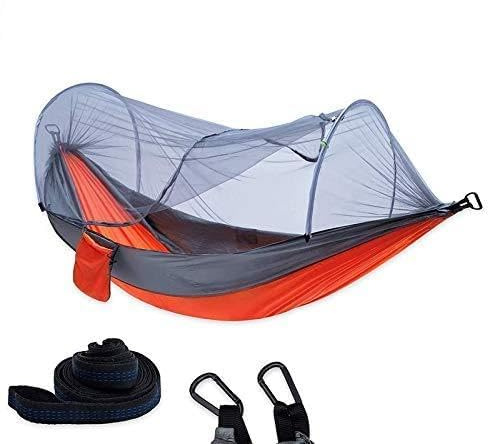 Yarryuter 1-2 Personne Portable Camping Hamac ExtéRieur avec Moustiquaire BalançOire Dormir Lit de Voyage LéGer pour Une RandonnéE