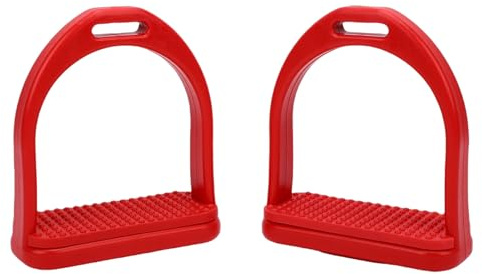 Fockety Estribos para Montar a Caballo, Silla de Montar de Plástico Resistente y Liviana con Banda de Rodadura de Goma Antideslizante, para Entrenamiento de Clubes Ecuestres (Talla pequeña)