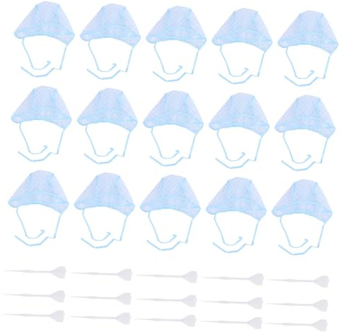 COOPHYA Kit de Coloración del Cabello 15 Juegos de Gorro Azul y Gancho de Crochet de Pe para Teñir y Resaltar en Salón o Peinados DIY en Casa Color Aleatorio