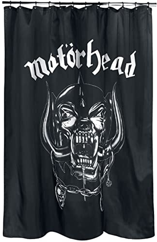 Motörhead Duschdraperi inkl. ringar för gardinen, duschdraperi, polyester, svart, 180 x 200 x 0,1 cm