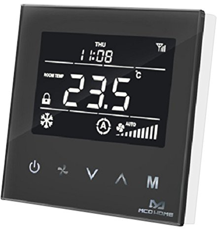 MCO Home Smart Fan Coil Thermostat fur 4 Leitungsrohre, schwarz, MH8-FC4