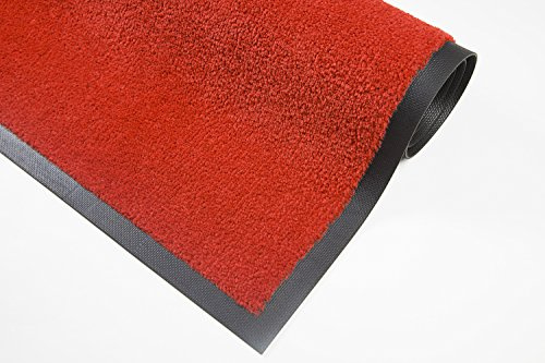 WohnDirect Premium Schmutzfangmatte Rot 150x200cm | ECONYL® Recycling-Technologie | Waschbar 60°C | Nitrilgummi-Rücken | Made in EU | Gewerbe-Fußmatte für Hochfrequenzbereiche