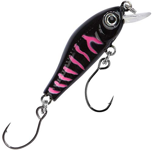 Balzer Minnow Wobbler UV aktiv 3,5cm 2g - Forellenwobbler zum Spinnfischen, Forellenköder zum Spinnangeln am Forellenteich, Farbe:Schwarz-Rot