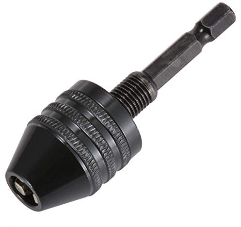 KATUR Keyless Drill Chuck Quick Change Adapter Converter 1/4 Inch Hex Shank 0.6-8mm Clamping Range Drill Adapter Mini 3-Jaw Drill Chuck Screwdriver Adapter