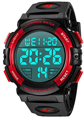 Relojes, Reloj Digital para Hombres, 50M Cronógrafo Impermeable para Exteriores Relojes Deportivos para Hombres con retroiluminación LED y Alarma Azul