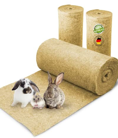 Nagerteppich aus 100% Hanf auf Rolle mit 5m Länge, 80cm Breite, 10mm dick, Hanfteppich für alle Arten Kleintiere, Hanfmatte Nagermatte Nager-Teppich Einstreu-Ersatz