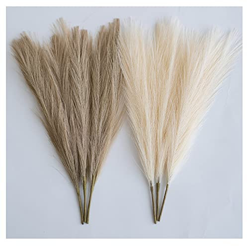 ChagoArt Pampas Grass Decor - Tall Faux Pampas Grass, 17-6 Stems, Beige & Taupe, Artificial Pompas Floral