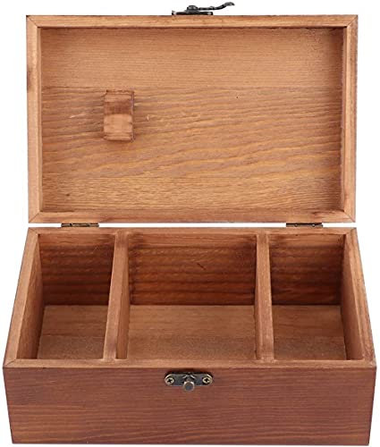BERTY·PUYI Holz Nähkasten, Haushalt Vintage Holz Nähkasten Nadelfaden Aufbewahrungskoffer Organizer DIY Nähwerkzeuge Für Jugendliche Erwachsene 8.9x5.7x3.9in