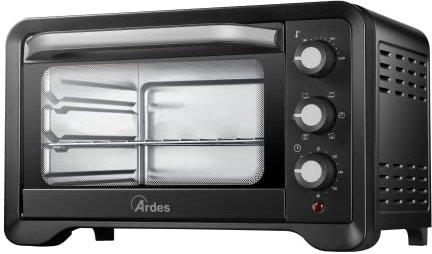 ARDES Horno Eléctrico Ventilado Capacidad 22 Litros Con Luz Interna 6 Funciones Cocción Temporizador Doble Cristal Con Accesorios MAGNUS AR6222PB