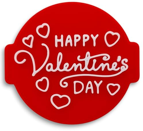 Happy Valentines Day Embosser Stamp for Fondant, Icing, Cupcake, Cake, Biscuits, Decoration