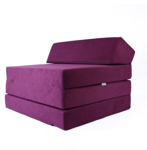 FORTISLINE Klappmatratze 200x70x10 cm mit Kopfteil, 3-teilige Faltmatratze, Gästematratze und Reisematratze, Schaumstoffmatratze mit waschbarem Bezug, Oeko-TEX, hergestellt in der EU