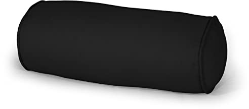 CHILIMILII Round Cervical Roll Bolster Pillow with Removable & Washable Cotton Cover, Round Pillow for Lower Back, Knees, & Neck Support, Great for Massage and Yoga (Medium(15x45cm), Black)