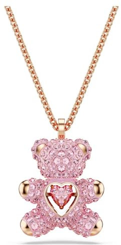 Swarovski Pendente Teddy, Orso, Rosa, Placcato color oro rosa