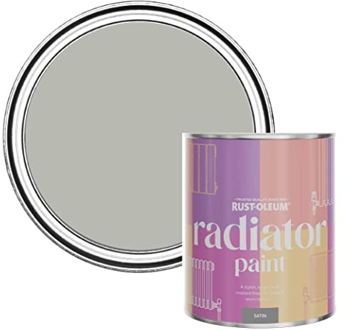 Rust-Oleum, grau Heizkörperfarbe, hitzebeständig, geruchsarm in Seidenglanz Finish - Grauer Baum 750ML
