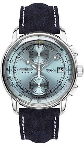 Zeppelin Herrenuhr mit Lederband Serie 100 Jahre ED. 1 Chronograph Datum 8670-4