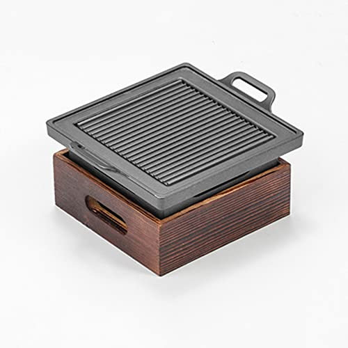 BEKORE Parrilla de Barbacoa portátil sin Humo Parrilla de Barbacoa Japonesa Coreana Estufa de Horno de Barbacoa de carbón Herramientas de Cocina antiadherentes para el hogar (Size : 18x18cm)