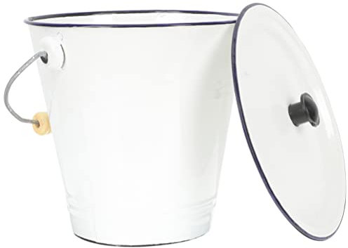 Collic 22Cm Cubo de Acero de Acero Inoxidable con Cubo de Leche de Cordero Tapa Cubo de Leche Alimentador de Alimentación Deetas Múltiples Jarras de Flores Cubo de Agua para la Granja de Acero Inoxida