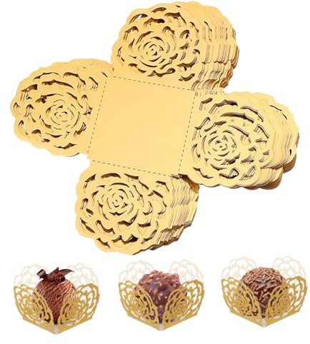 50 Pièces Papier Demballage De Chocolat De Truffe Design Creux Doublures Demballage De Bonbons Doublures en Papier Chocolat Doublures en Papier De Cuisson