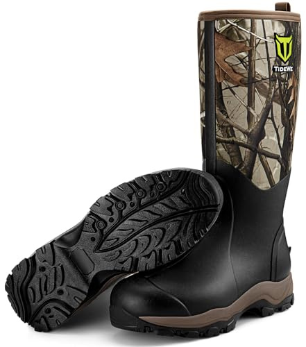 TIDEWE Hunting Boot for Men, Insulated Waterproof Sturdy 16 Men's Hunting Boot, 6mm Neoprene and Rubber Outdoor Boot Next Camo G2 US Size 13