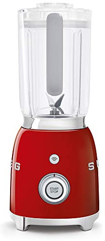 Smeg BLF03RDUK Retro 50's Style Jug Blender with Stainless Steel Blades, 4 Speed Settings and 3 Pre-set Programs, 1.5 Litre, 800W, Red