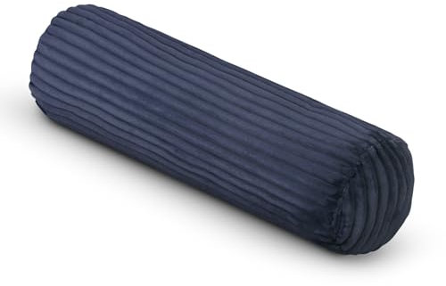 Bestlivings Nackenrolle XXL (70x20cm) - Mitternachtsblau - Cord Optik, kuscheliger Bezug mit Reißverschluss - Kissen 1000gr - Öko Tex - Nackenkissen Sofakissen