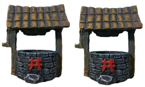 Alipis 2pièces Ornements Résine Vintage Décoration Miniature pour Jardin Et Maison De Poupée