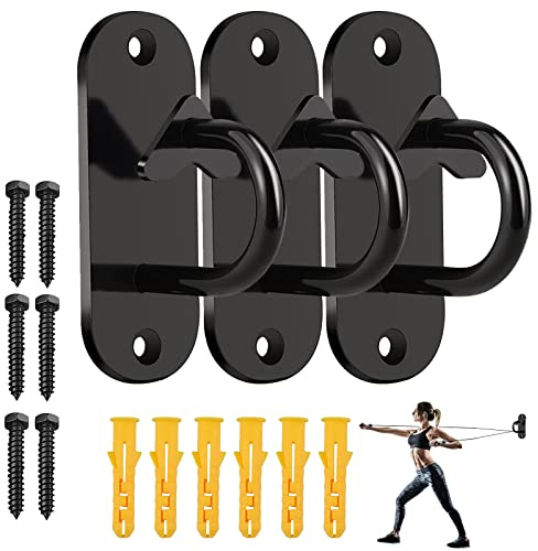 Set of 3 Door Anchor for Gym Resistance Band, Heavy Mini Wall Hook, Mounted Anchor for Suspension Trainer Band, Strength Training, Physical Therapy, Home Gym