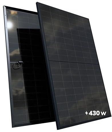 ESUNRA Create your Energy - Panel solar bifacial de 430W - ALLBLACK - Tecnología TOPCon - Rendimiento del 22% - Cable de 1,2m