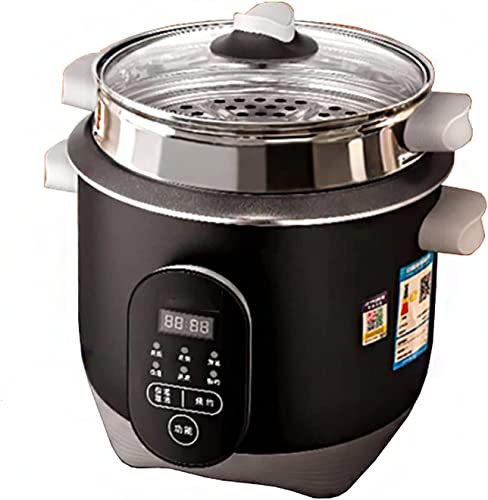 Cuociriso Elettrico Domestico, cuociriso con vaporiera, pentola Interna Antiaderente, Isolamento Intelligente, prepara Riso e Cibo e Verdure sani a Vapore 1-8 Persone