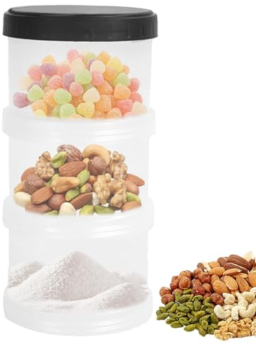 gafdu Scatola per latte in polvere, contenitore per latte in polvere,Scatola organizer per latte in polvere a tre strati | Formula Organizer Box, dispenser per latte in polvere per viaggi, shopping,